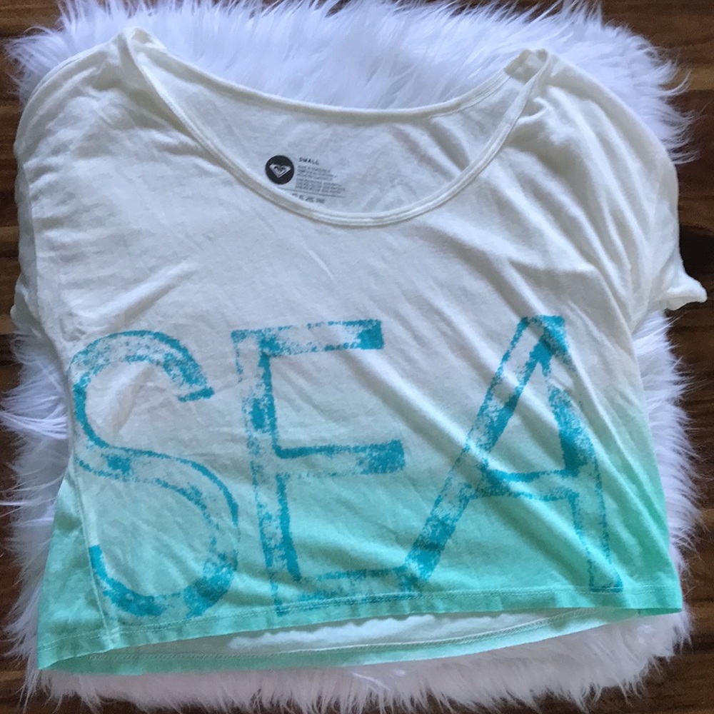 Roxy “Sea” White & Blue Short Sleeve Tee